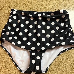 Coco ship Swimsuit Bottom Size 14 Black and White Polka Dot